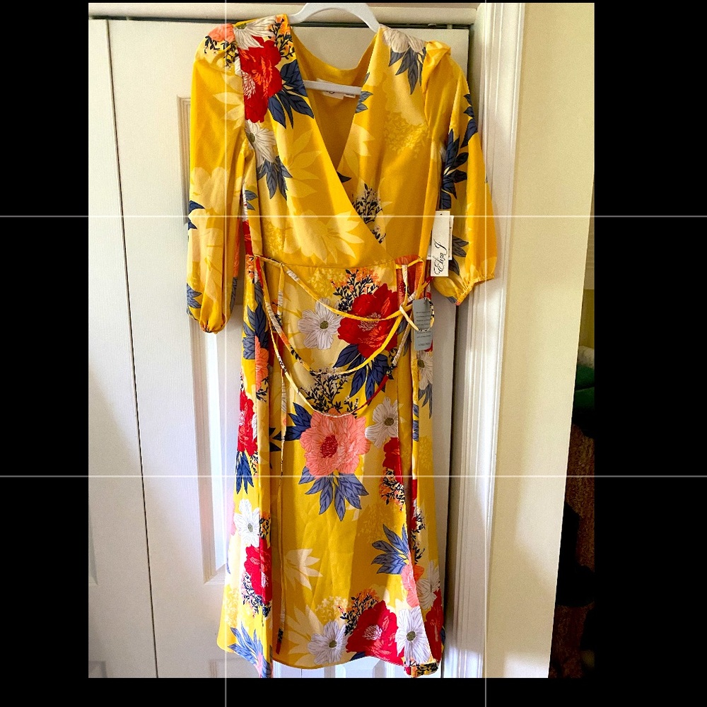 Eliza J Yellow Floral Dress